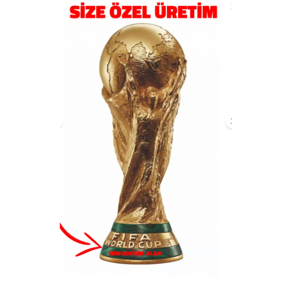 3D Kişiye Özel Isim Baskılı 23 Cm Boy Fifa Dünya Kupası Gold Kaplama Messi Qatar Futbol