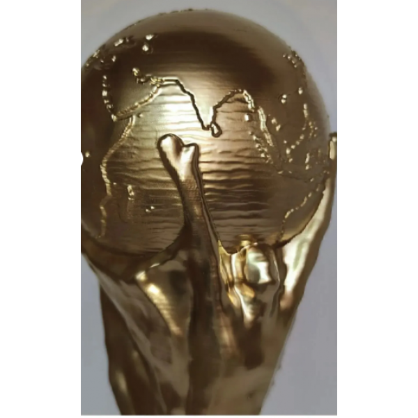 3D Kişiye Özel Isim Baskılı 23 Cm Boy Fifa Dünya Kupası Gold Kaplama Messi Qatar Futbol